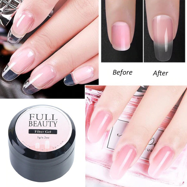 Fiber extension rubber reinforcement repair nail polish