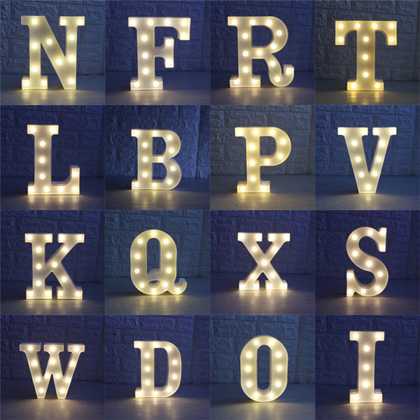 26 Letters White LED Night Light Marquee Sign Alphabet Lamp