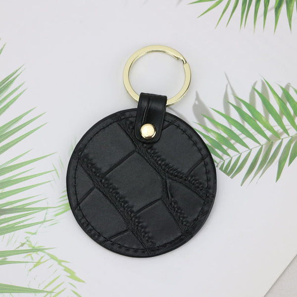 Cute Female Leather Simple Pendant Keychain