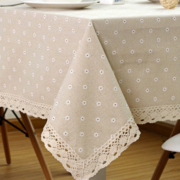 Japanese style cotton and linen tablecloth