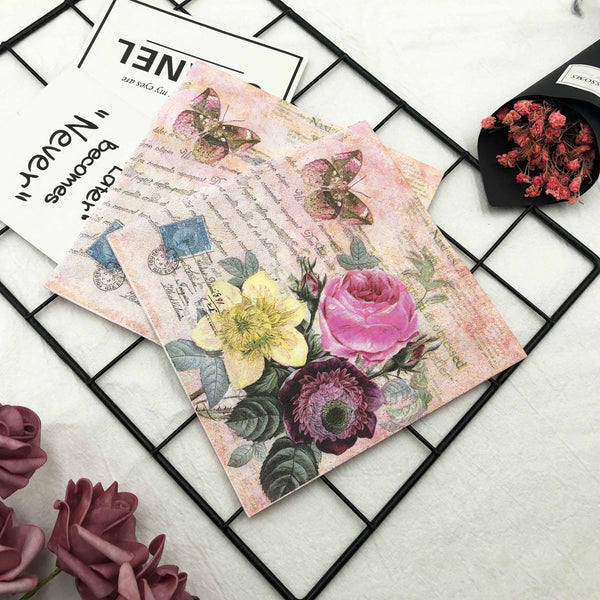 Flower color printing napkin