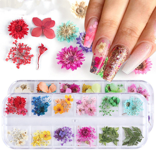 Nail Art Dried Flowers