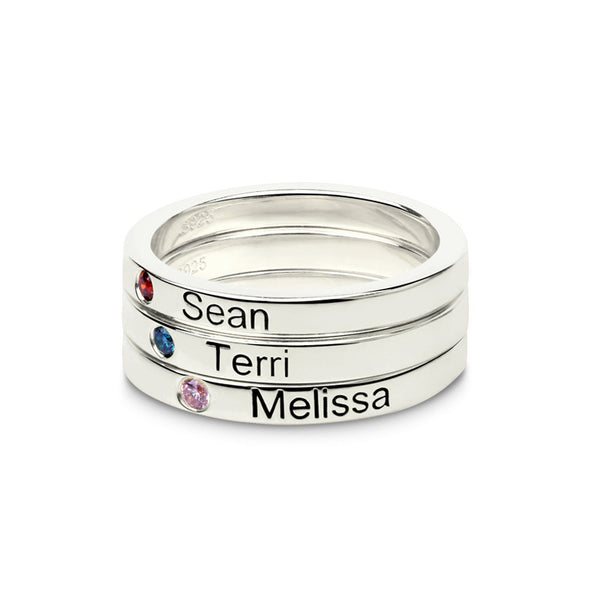 S925 ring lettering couple personalized name customization