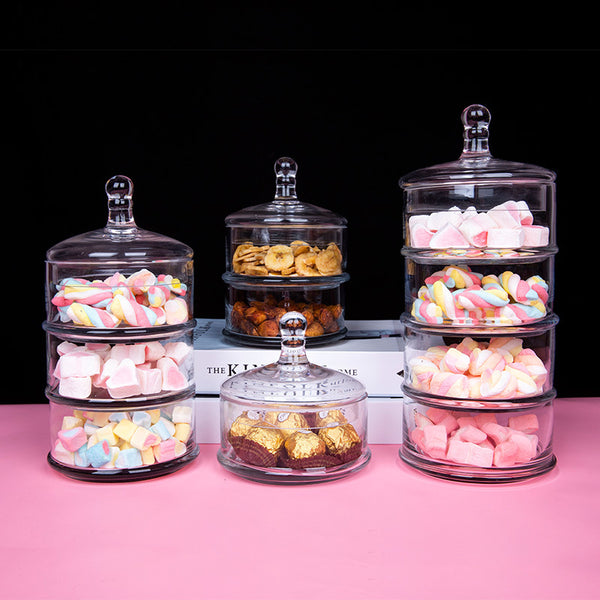 Crystal Candy Jar Glass With Lid Cute Creative Storage Sugar Bowl Glass Crystal Coffee