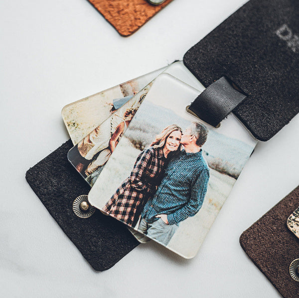 Acrylic Photo Leather Keychain Color Printing