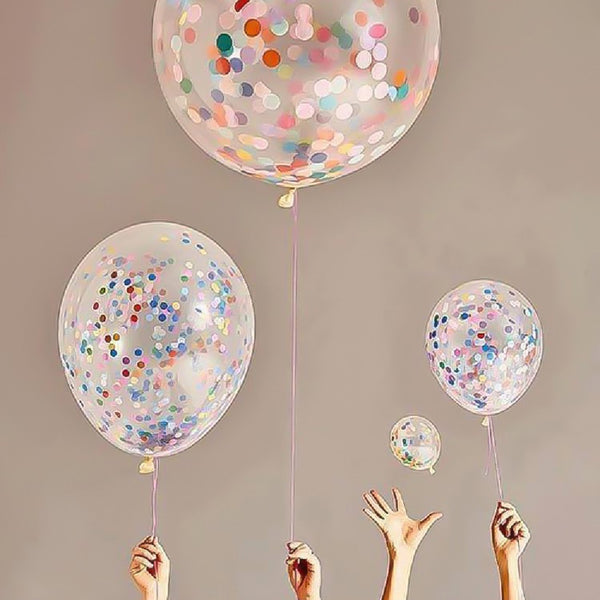 Confetti Transparent Balloon Latex 5 Pack