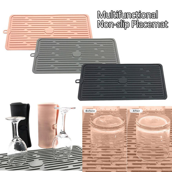 Foldable Silicone Drain Pad Non-slip Drain Drying Flume Draining Mat Non-slip Placemat For Kitchen Accessories