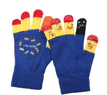 Cute face gloves