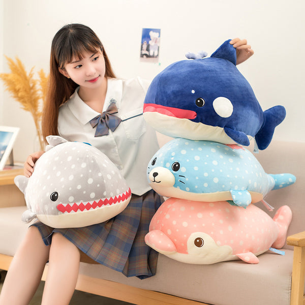 Cute Soft Whale Shark Dolphin Pillow Plush Toy Creative Marine Animal Doll