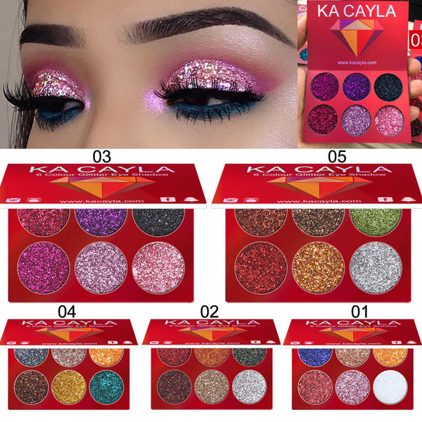 Creative 6 Colors Diamond Sequin Eyeshadow Palette