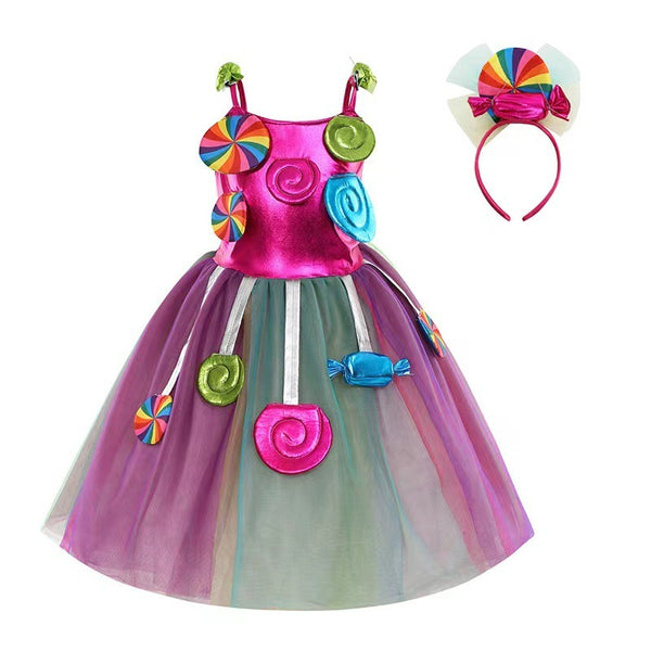 Women's Fashion Candy Princess Dress Lollipop Tiara