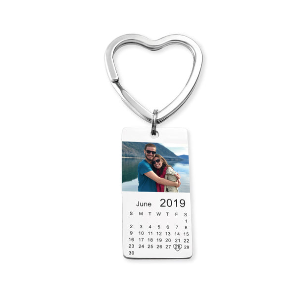 Personalized Custom Special Date Calendar Keychain