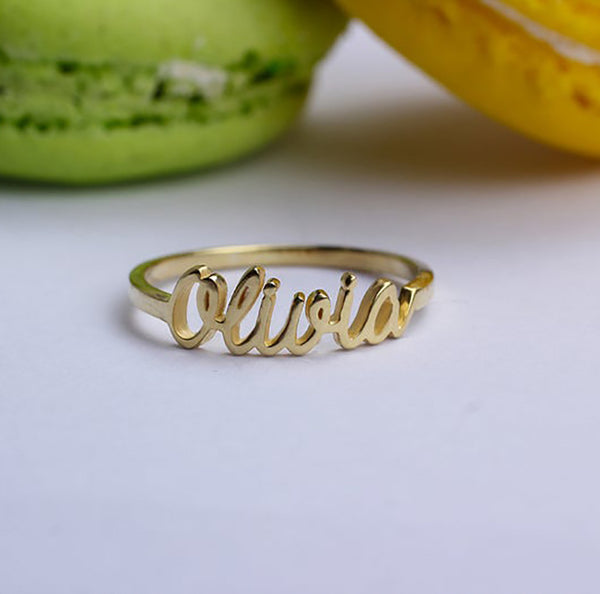 Customized English Alphabet Stainless Steel Name Ring