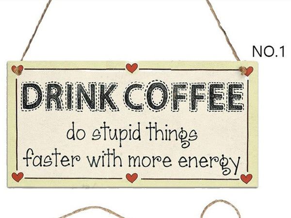 Coffee Signboard Wooden Hanging Sign