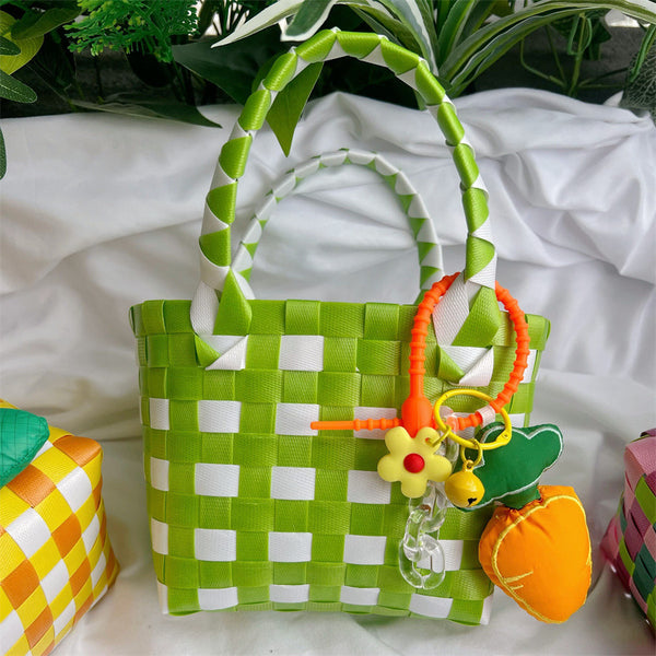 Kids Carrot Vegetable Basket Weaving Bag For Vacation