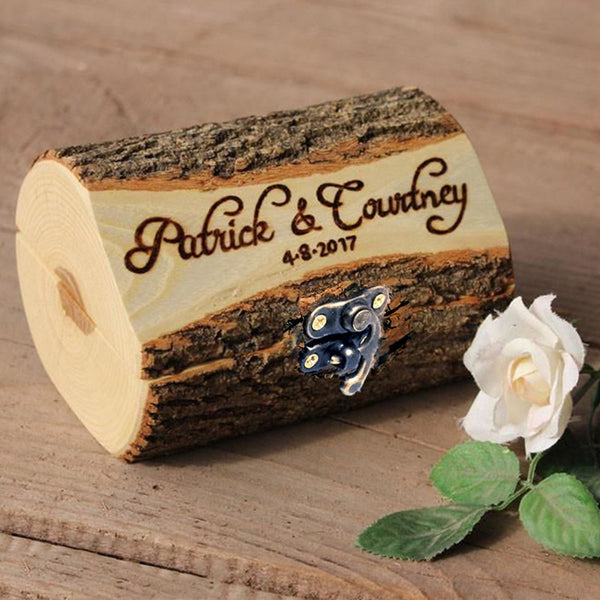 Log Flip Creative Custom Lettering Ring Storage Box