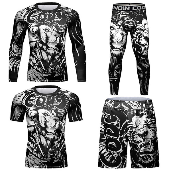 Men's Tights Sportswear Printed Breathable Stretch Tight Pattern Exquisite Outdoor All-matching Clothing