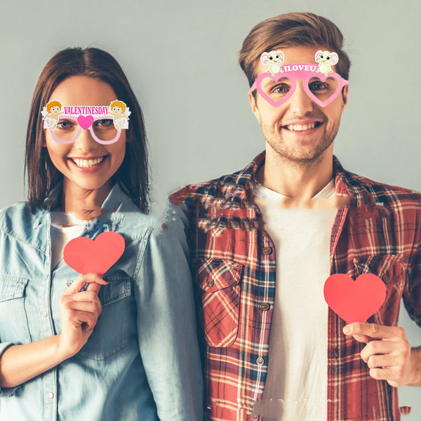 LOVE Paper Glasses Valentine's Day 3D Folding Photo Props