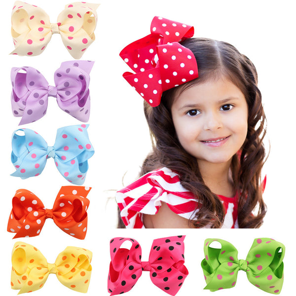 11X6.5CM Polka Dot Bow Hairpin Headwear