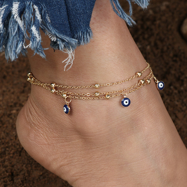 Eye Pendant Footwear Fashion Jewelry Bead Chain Anklet