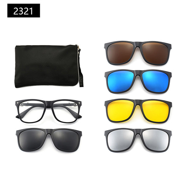 Magnetic Set Of Glasses Polarized Sunglasses Get Glasses Bag Free