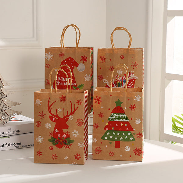 Christmas Gift Portable Kraft Paper Gift Bag