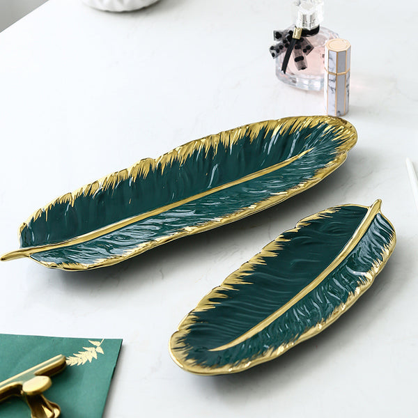 Ceramic leaf storage tray