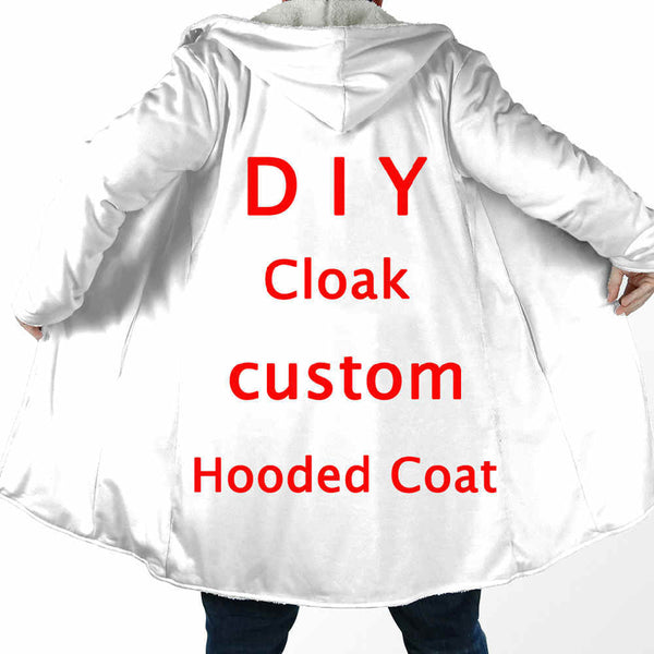 Fashion 3D Digital Cloak Coat With Plush For Warmth In Winter