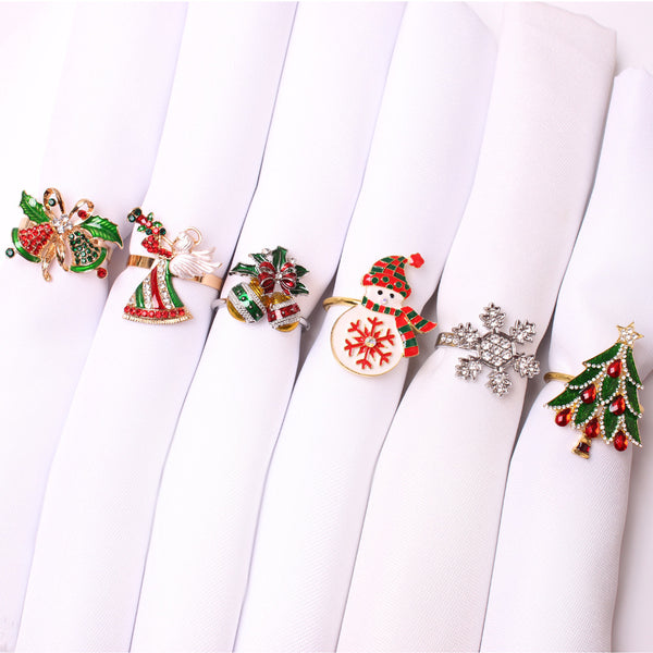 Christmas Elk Wreath Christmas Tree Bells Snowflake Napkin Ring