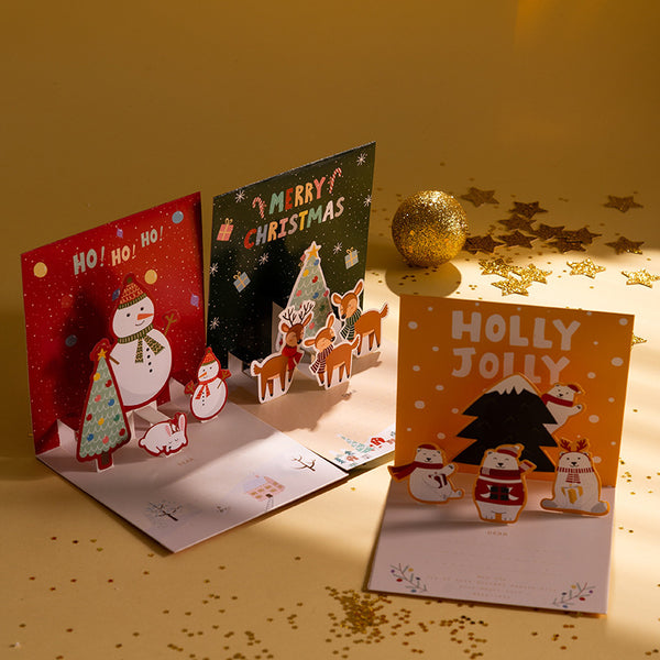 Christmas Party Creative Three-dimensional Cartoon Christmas Greeting Card