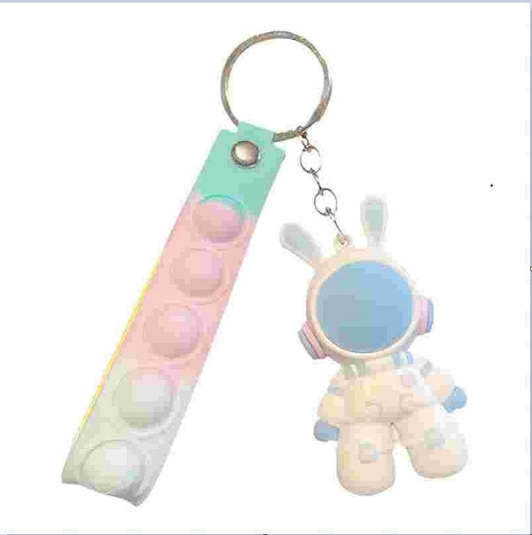 Cute Astronaut Keychain Creative Cartoon 3D Astronaut Outer Space Keychain Backback Keychains Car