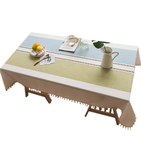 Imitation Cotton And Linen Coffee Table Rectangular Table Embroidered Tablecloth