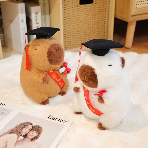 Doctor Capybara Graduation Hat Plush Doll