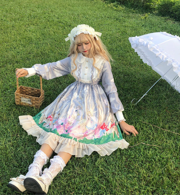 Autumn Sweet Lolita Dress Palace Princess Cute Angel Forest Soft Girl Japanese Doll Collar Girl Op Dress Cos Maid Costumes