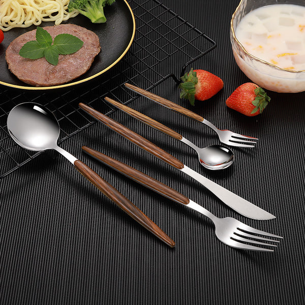 Stainless Steel Cutlery With  Wood Handle