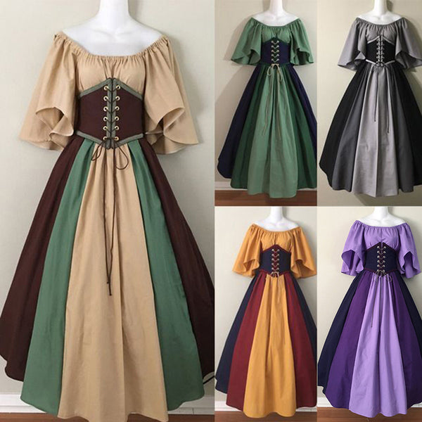 Renaissance Waist Big Swing Skirt British Retro Civilian Wear Drama Stage Costumes