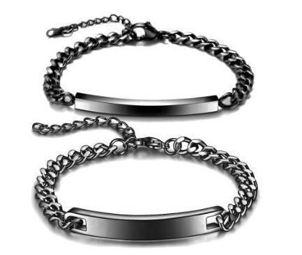 Personalized Titanium Steel Bracelet With Engraved Slogans