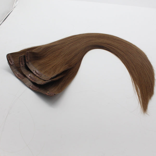 Clip hair clips in human hair extension