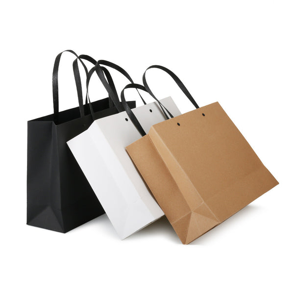 Home Simple Solid Color Kraft Paper Hand-carried Gift Bag