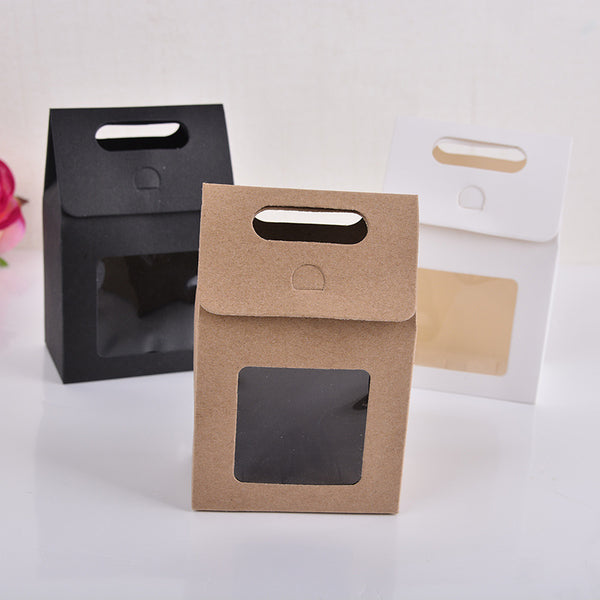 Flap Simple Kraft Paper Window Opening Gift Bag