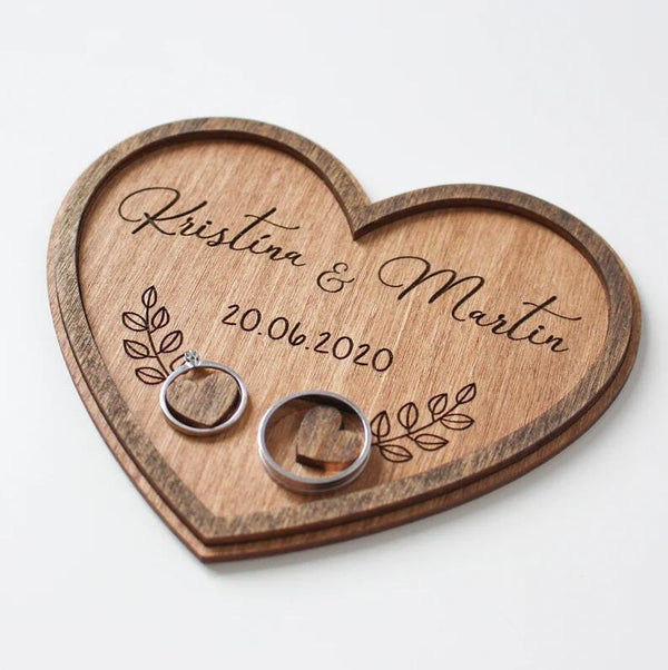 Personalized Wooden Wedding Ring Holder