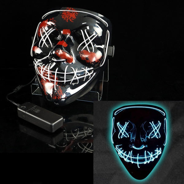 Glowing Mask LED Mask Halloween Clown Funny Bundy