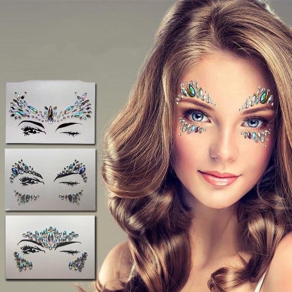 Temporary Facial Rhinestone Tattoo Stickers