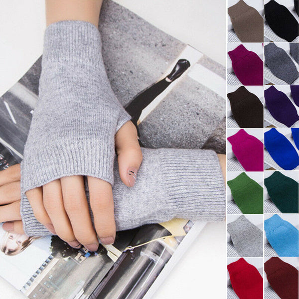 Wool Fingerless Knitting Thread Short Student Writing And Office Warm Gloves