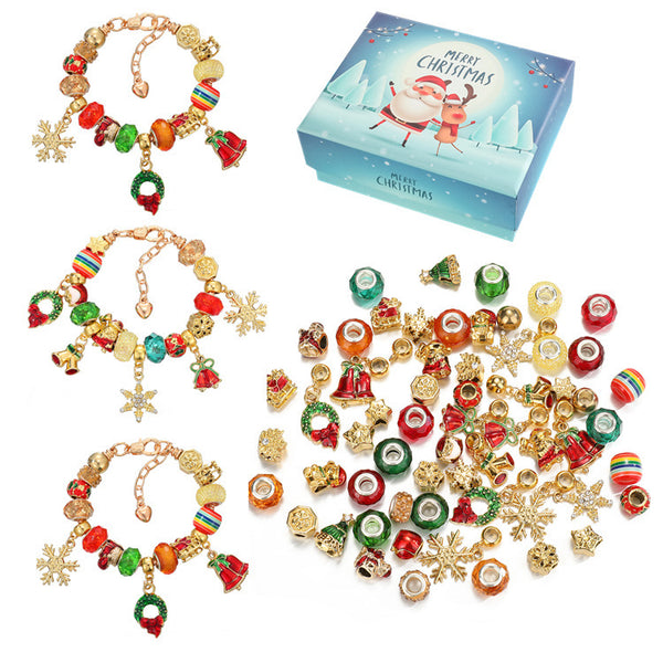 Christmas Beads Alloy Large Hole Beads DIY Set