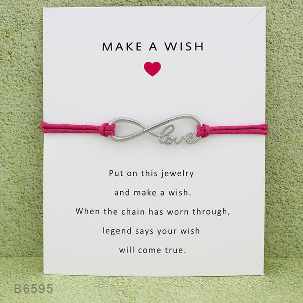 MAKE A WISH Blessing Card infinity wish Bracelet