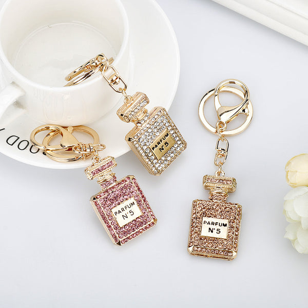 Creative Crystal Perfume Bottle Rhinestone Keychain