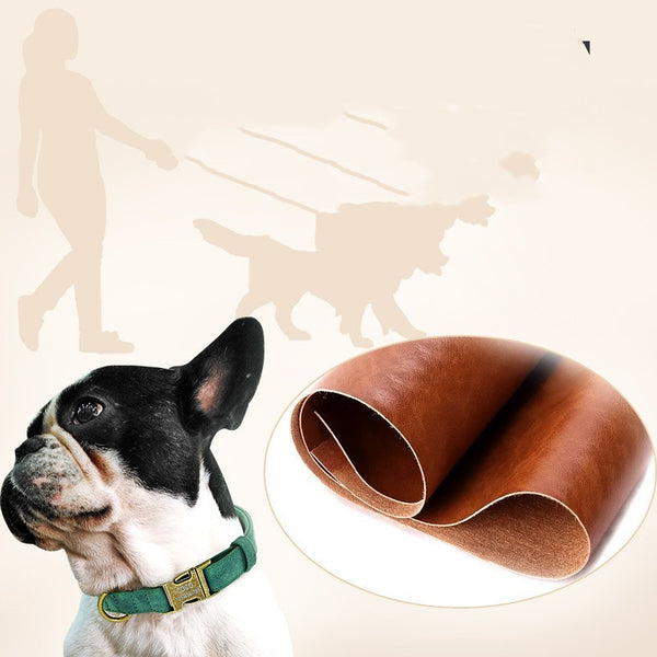 Collar Poly Urethane Leather Small And Medium-sized Dog