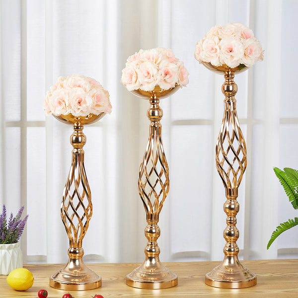 Table Candlestick Gold Iron Vase