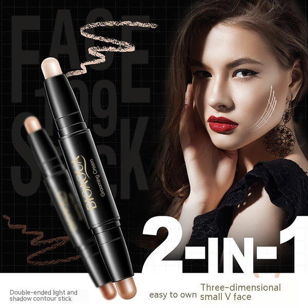 Double-headed Light And Shadow Contour Stick Concealing And Setting Face Repair